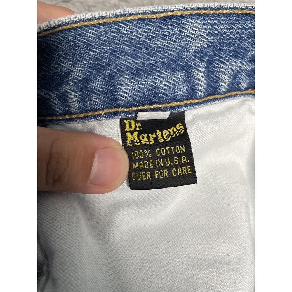 Vtg 90s Dr Martens AirWair Men 29 Super Baggy Butterfly Button Denim Jean Shorts - Picture 6 of 15